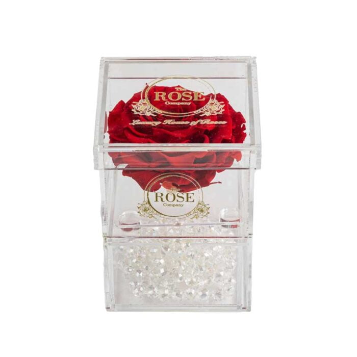 Clear Collection Small Hidden Storage Box Με Γίγας Κόκκινο Forever Rose