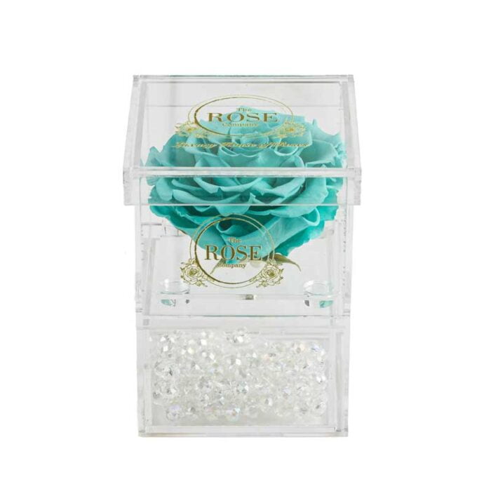 Clear Collection Small Hidden Storage Box Με Γίγας Tiffany Blue Forever Rose
