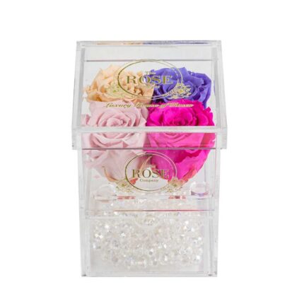 Clear Collection Small Hidden Storage Box Με 4 Forever Roses (ανάμικτο  Ροζ
