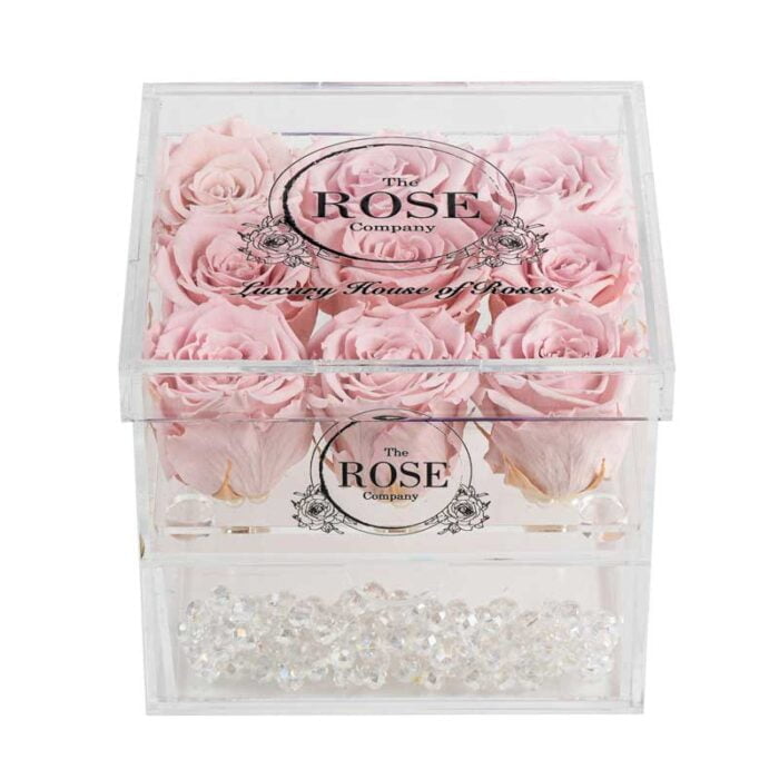Clear Collection Medium Hidden Storage Box Με 6 Ροζ Forever Roses