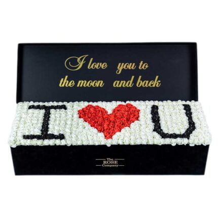 Artificial Flowers XXL Forever Classic Black Velvet Box With Crystals (5 Letters) Signature
