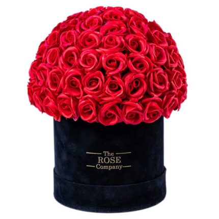 Infinity Roses Midi Velvet Μάυρο Κουτί Με Κόκκινα Real Touch Τριαντάφυλλα Που Διαρκούν Για Πάντα 