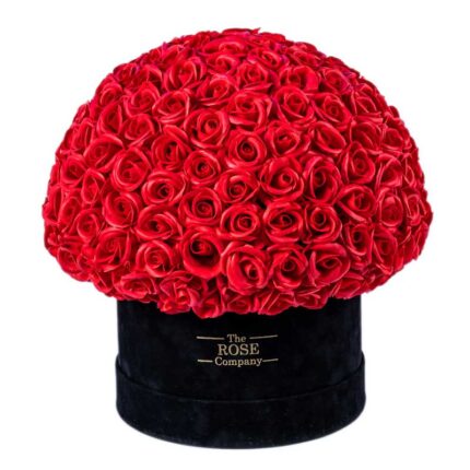Infinity Roses Medium Velvet Μάυρο  Κουτί Με Κόκκινα Real Touch Τριαντάφυλλα Που Διαρκούν Για Πάντα 