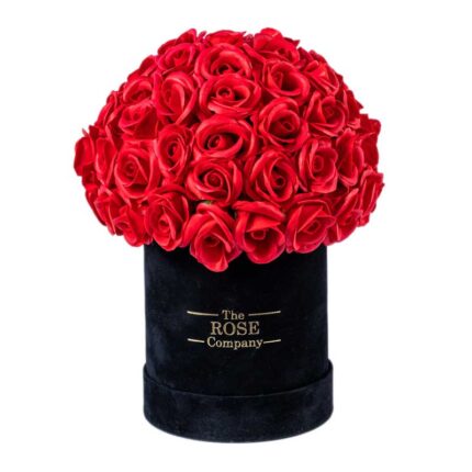 Infinity Roses Small Μάυρο Κουτί Με Κόκκινα Real Touch Τριαντάφυλλα Που Διαρκούν Για Πάντα 
