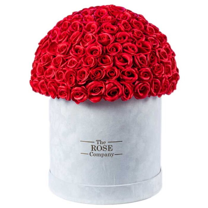 Infinity Roses Large Λευκό Κουτί Με Κόκκινα Real Touch Τριαντάφυλλα Που ...