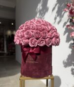 Infinity Roses Midi Velvet Μπορντο Κουτί Με Σαπιο Μηλο Real Touch Τριαντάφυλλα Που Διαρκούν Για Πάντα - Image 2