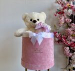 Teddy Bear Combo With Forever Roses