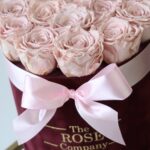 Midi Velvet Μπορντο Κουτί με Ροζ Τριαντάφυλλα Forever - Image 3