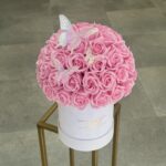 Infinity Roses Small Ασπρο Κουτί Με Πεταλουδεσ Και Ροζ Real Touch Τριαντάφυλλα Που Διαρκούν Για Πάντα - Image 2