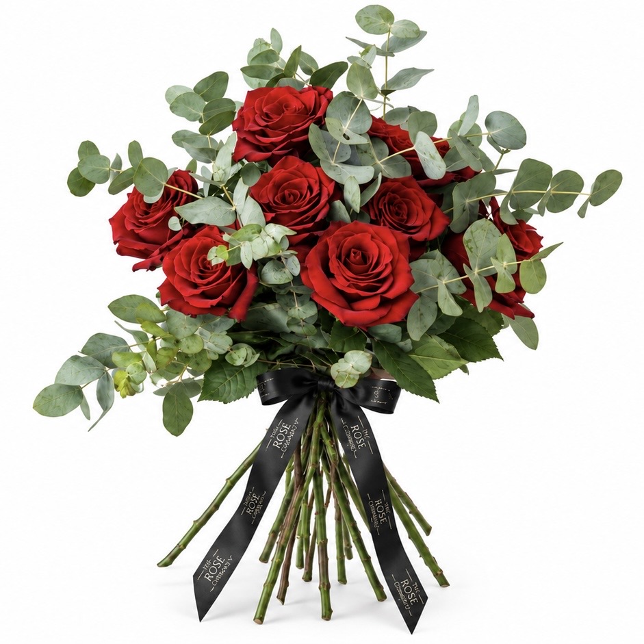 96013EE2-E016-45B4-8745-5CE34D77B01A Red Roses & Eucalyptus Bouquet - Image 1